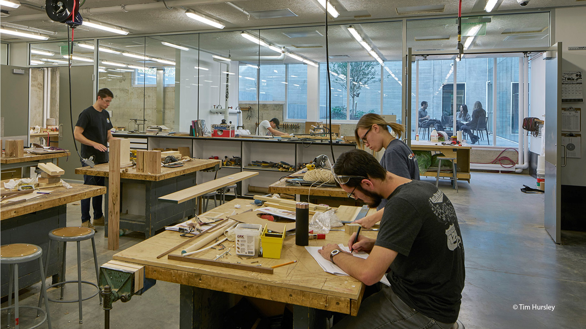 Students working in the APDesign Shop