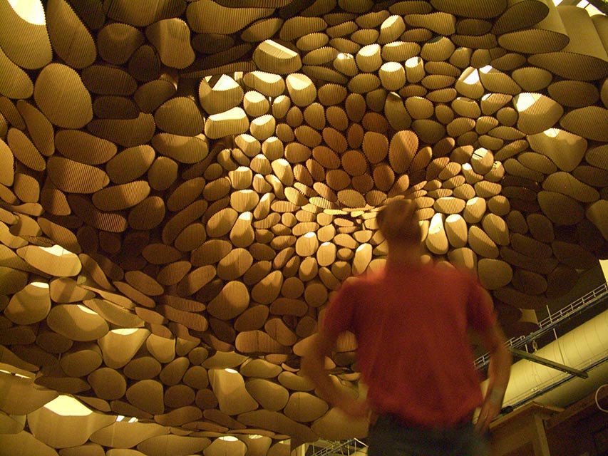 Dripple transformation mounted on the ceiling