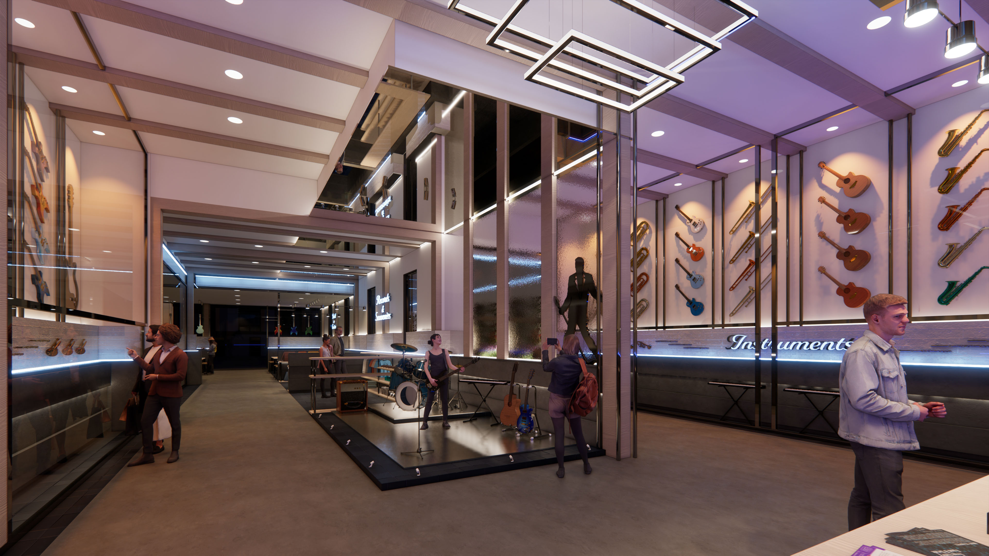 Blue House Music image of guitar display