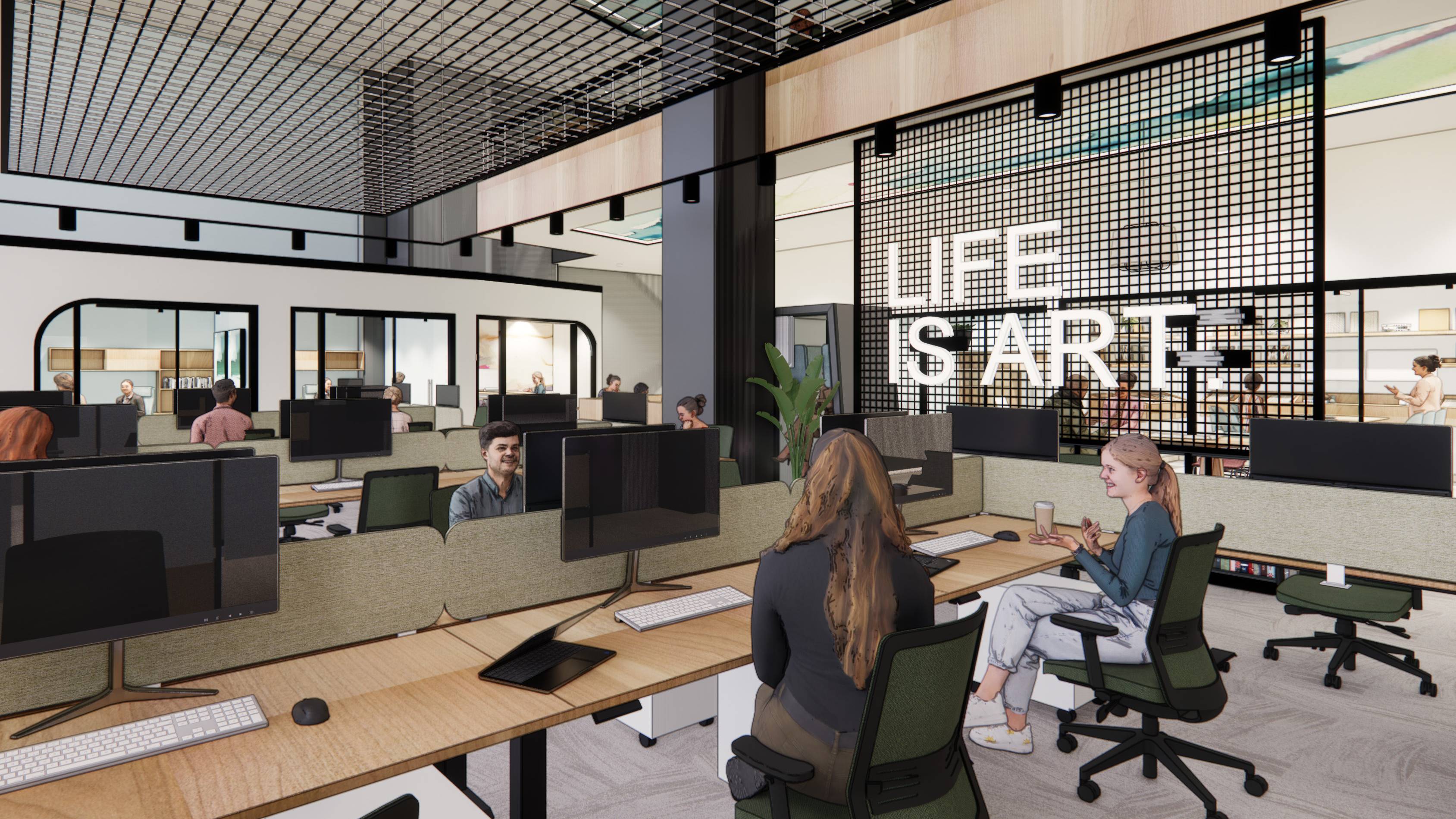 NEXT, Dallas by Molly Edeman, image of main floor workstations