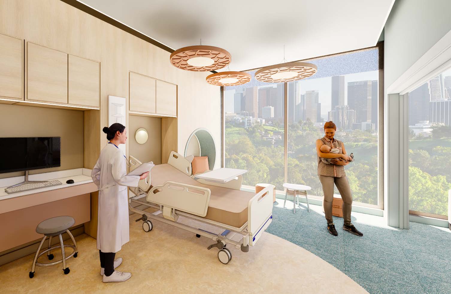 Healing Design, Pediatric Hospital by Madelyn Hill, image of Coral Reef Patient Room