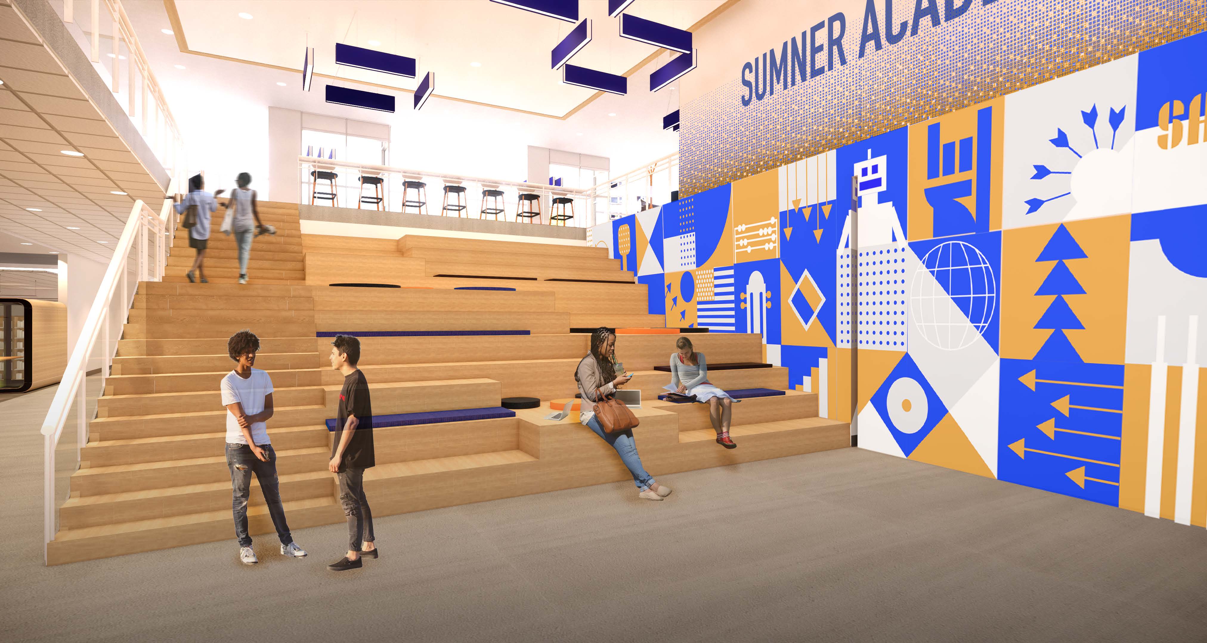 Sumner Academy, Interior Architecture; Herald Hunter Town Hall K-State College of Architecture, Planning and Design (APDesign); Interior Architecture and Product Design; interior architecture, product design, furniture design; Sumner Academy, Herald Hunter Town Hall