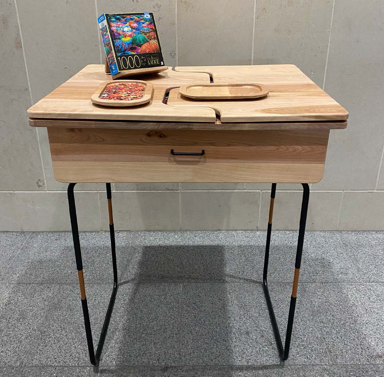 puzzle table folded 