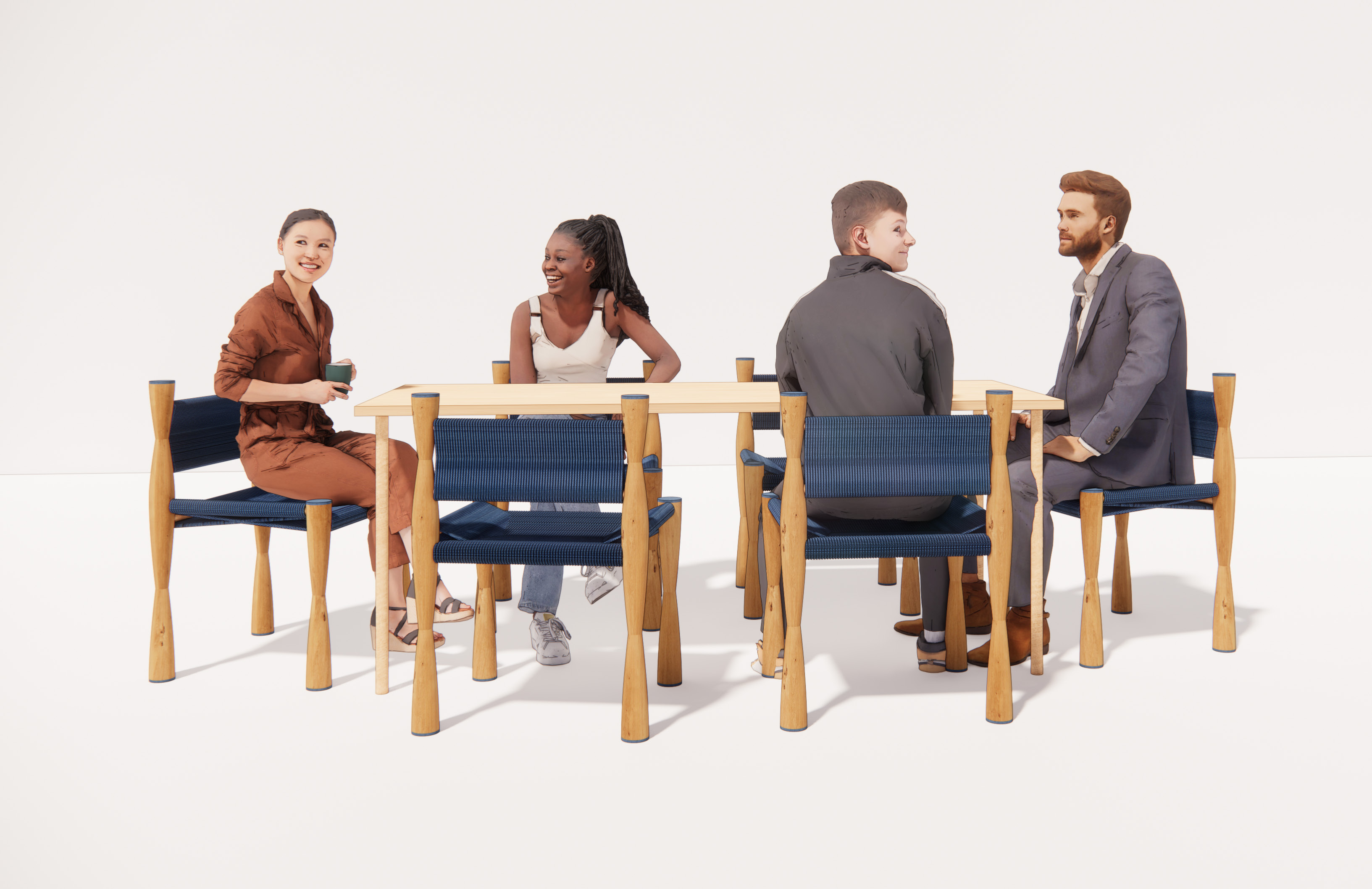 people seated in chairs at a dining table