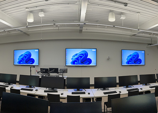 panoramic view of computer lab